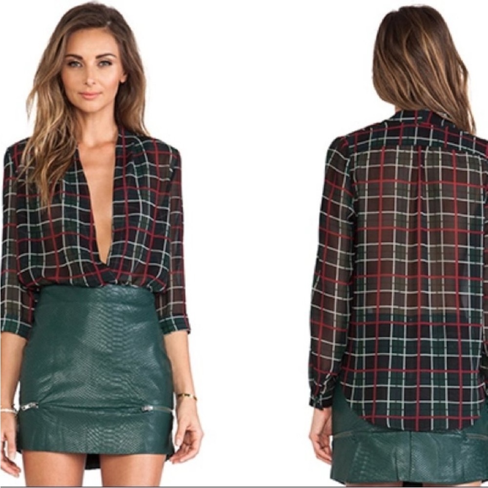 Lovers + Friends Get Down Plaid Blouse